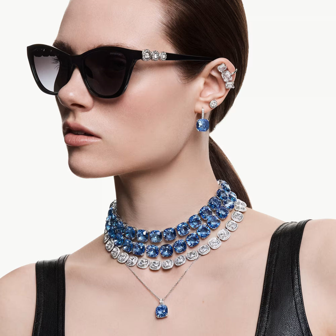 Swarovski Millenia Halskette Kissenschliff Blau Rhodiniert - 5760058