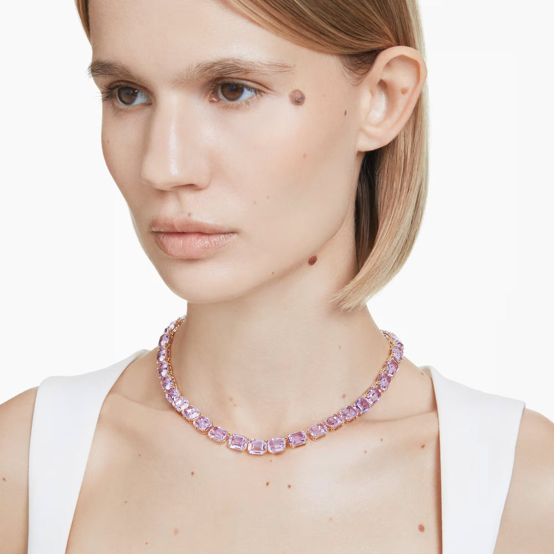 Swarovski Millenia Halskette Oktagon Schliff Farbverlauf Violett Goldlegierungsschicht - 5705754
