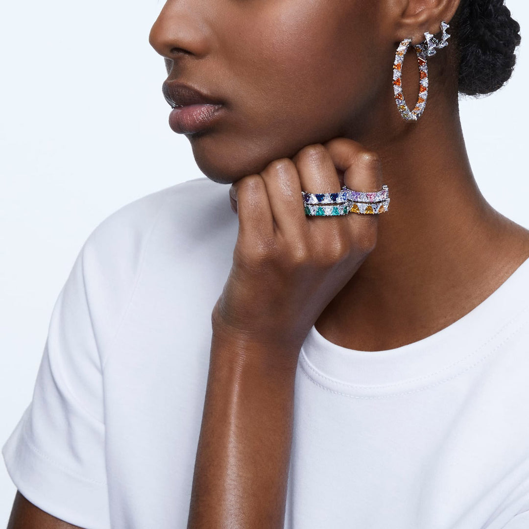 Swarovski Matrix Kreolen Weiss Rhodiniert - 5632467