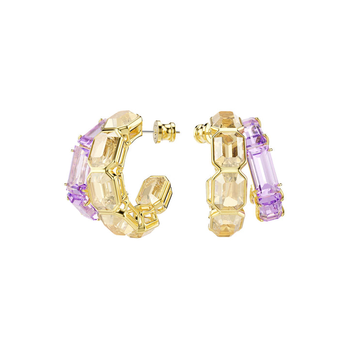 Swarovski Millenia Hoop Earrings Mixed cuts Multicolored Gold tone plated - 5725757