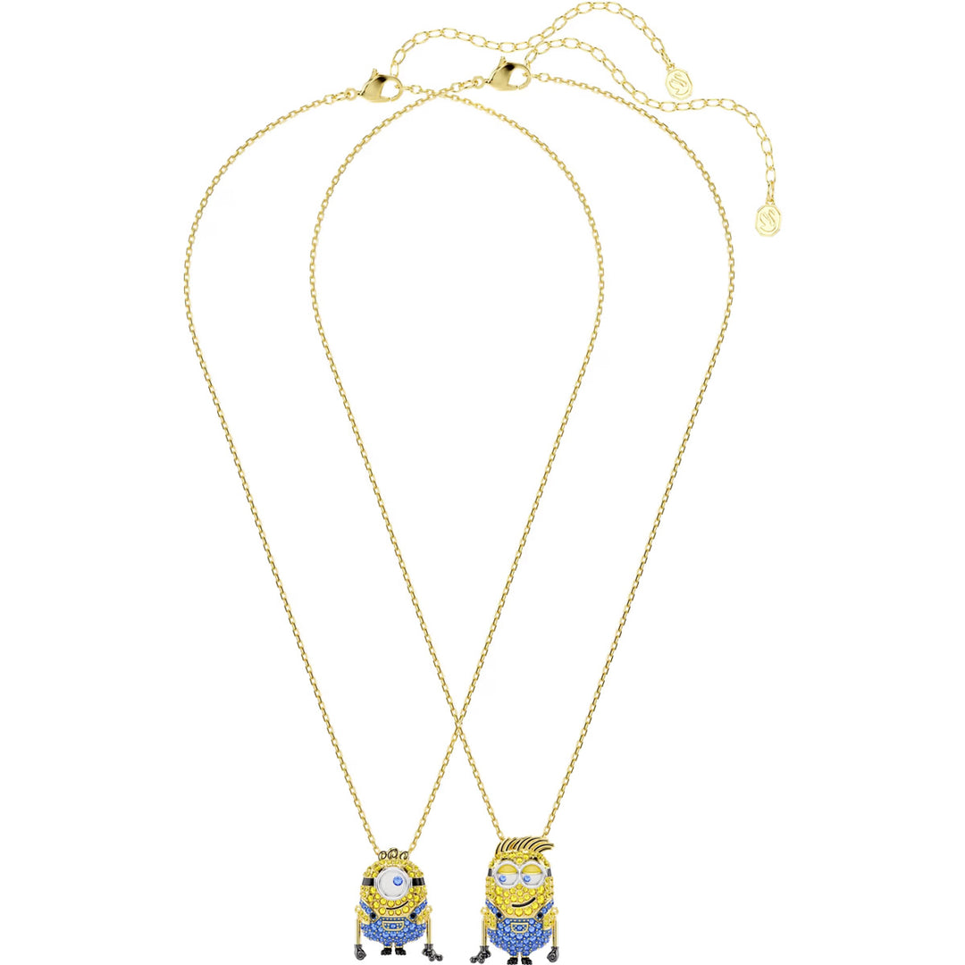 Swarovski Minions James und Henry Halsketten Set Pavé Mehrfarbig Goldlegierungsschicht - 5751614