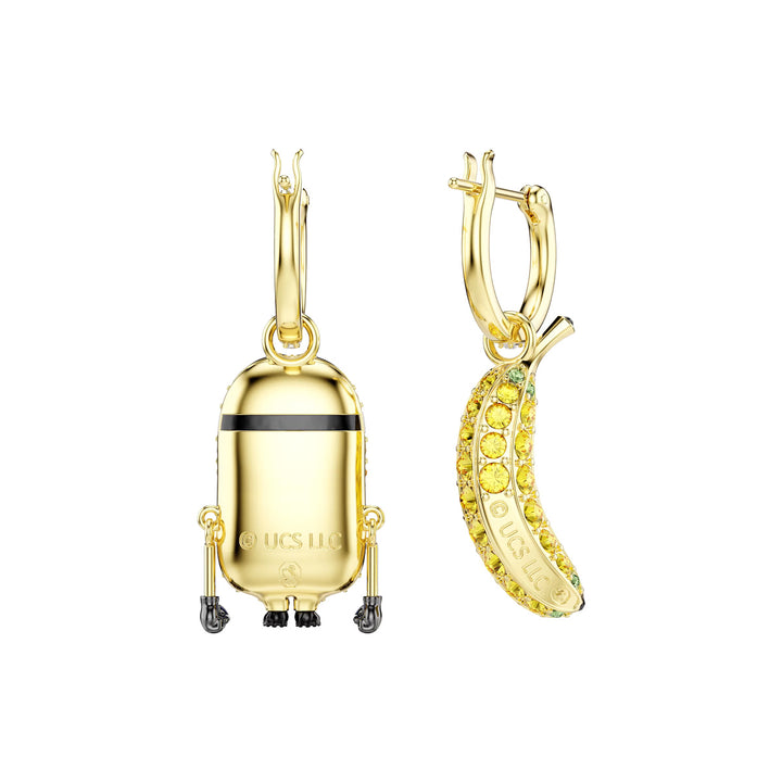 Swarovski Minions Stuart und Banana Drop Ohrhänger Pavé Mini Mehrfarbig Goldlegierungsschicht - 5743382