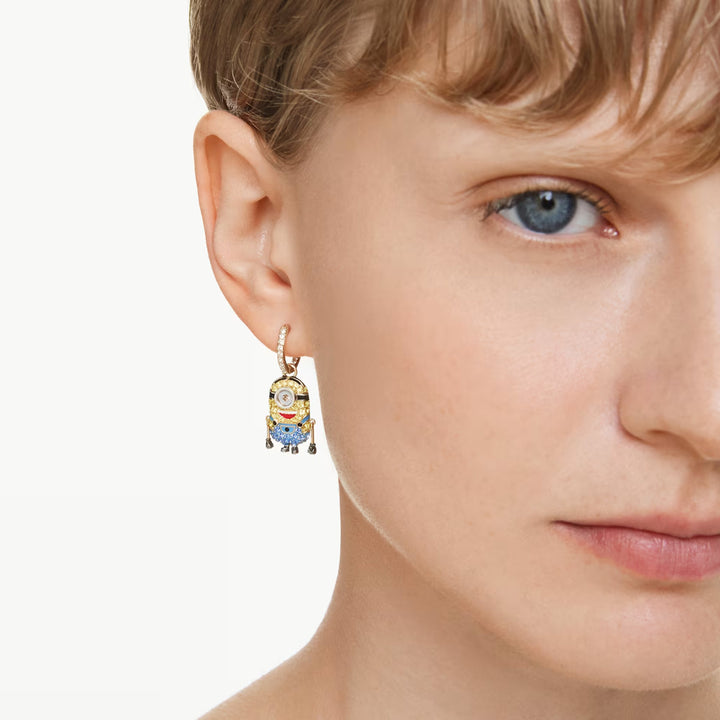 Swarovski Minions Stuart und Banana Drop Ohrhänger Pavé Mini Mehrfarbig Goldlegierungsschicht - 5743382