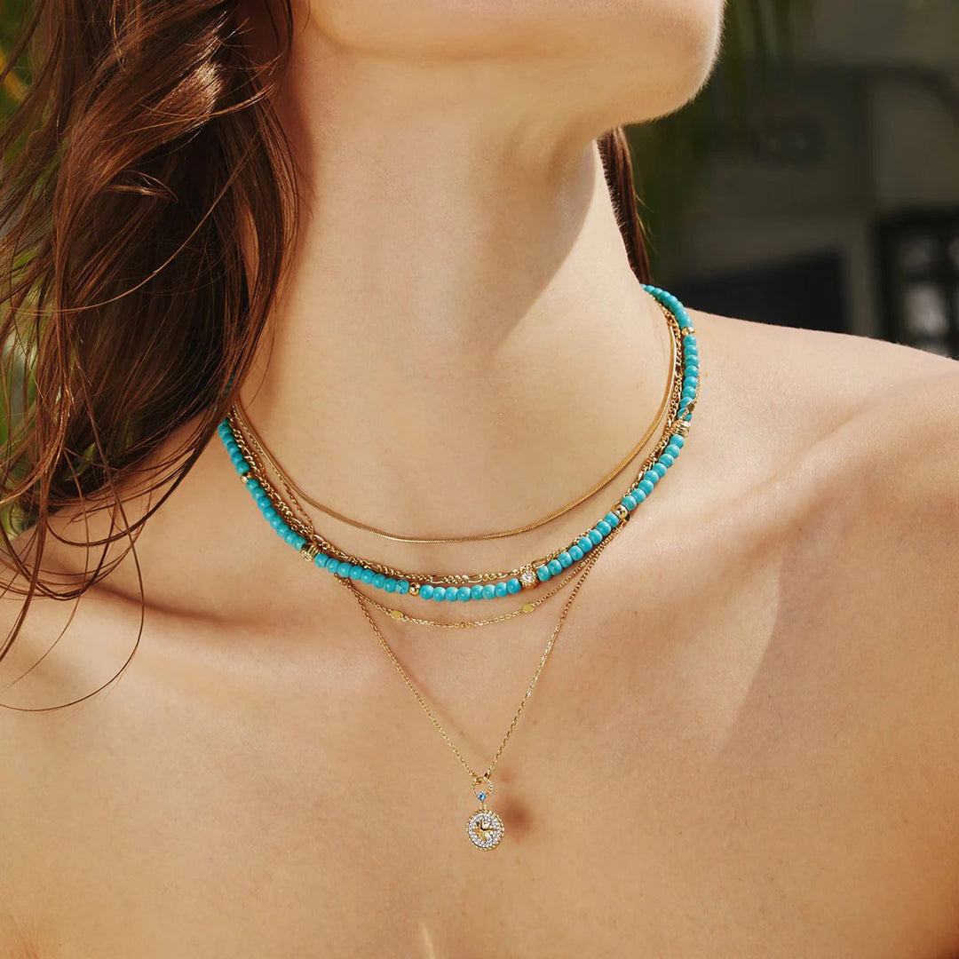 Ania Haie Gold Lab Created Turquoise Halskette - N063-03G