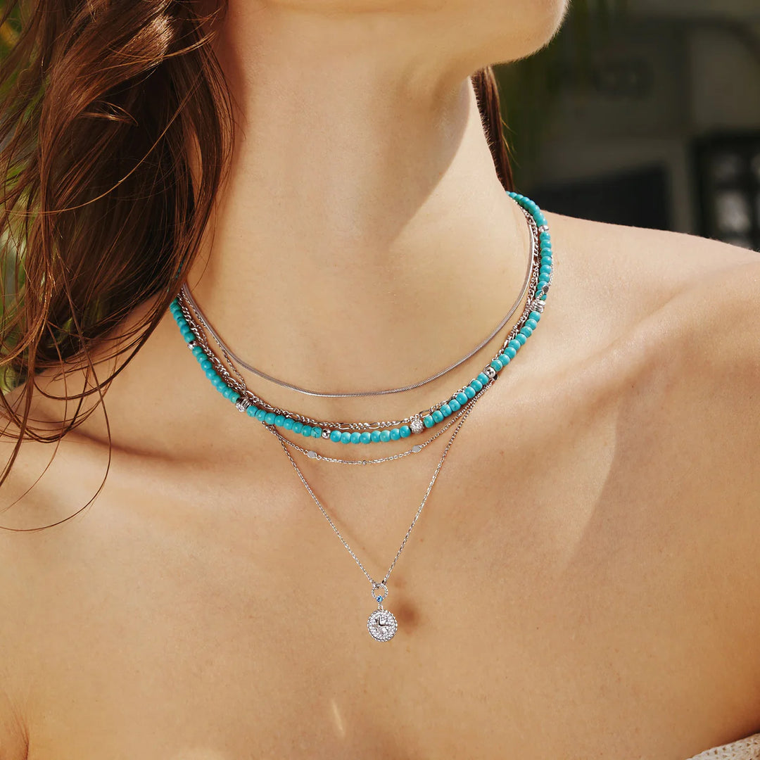 Ania Haie Silver Lab Created Turquoise Halskette - N063-03H