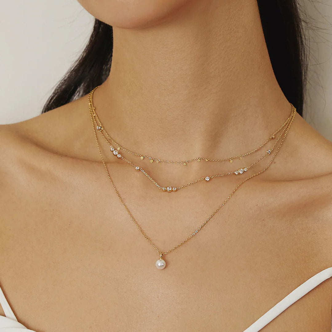 Ania Haie Gold Shell Pearl Drop Pendant Halskette - N065-01G