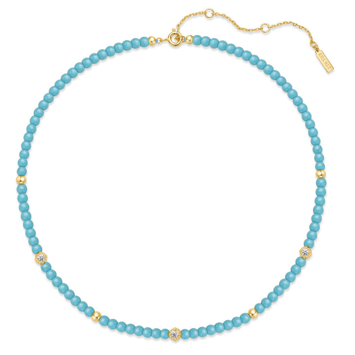 Ania Haie Gold Lab Created Turquoise Halskette - N063-03G