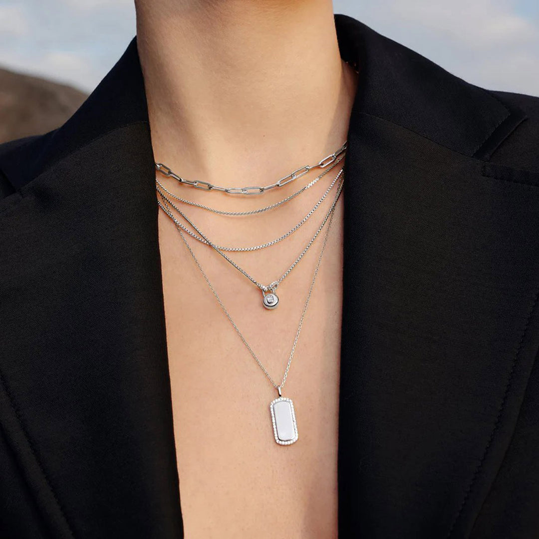 Ania Haie Silver Sparkling Tag Halskette - N067-02H