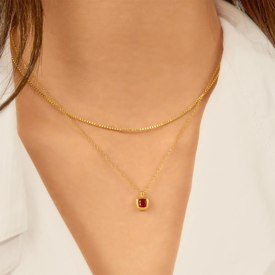 Ania Haie Gold Crimson Solitaire Halskette - N071-03G