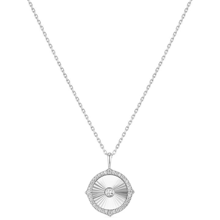 Ania Haie Collier disque ensoleillé coupé diamant argent - N072-04H