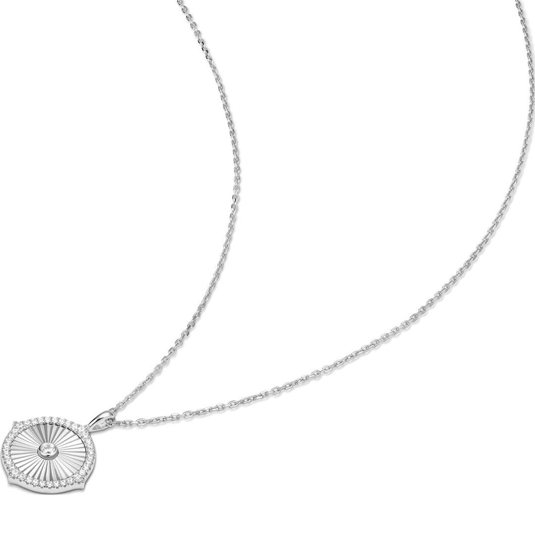 Ania Haie Silver Diamond Cut Sunny Disc Halskette - N072-04H