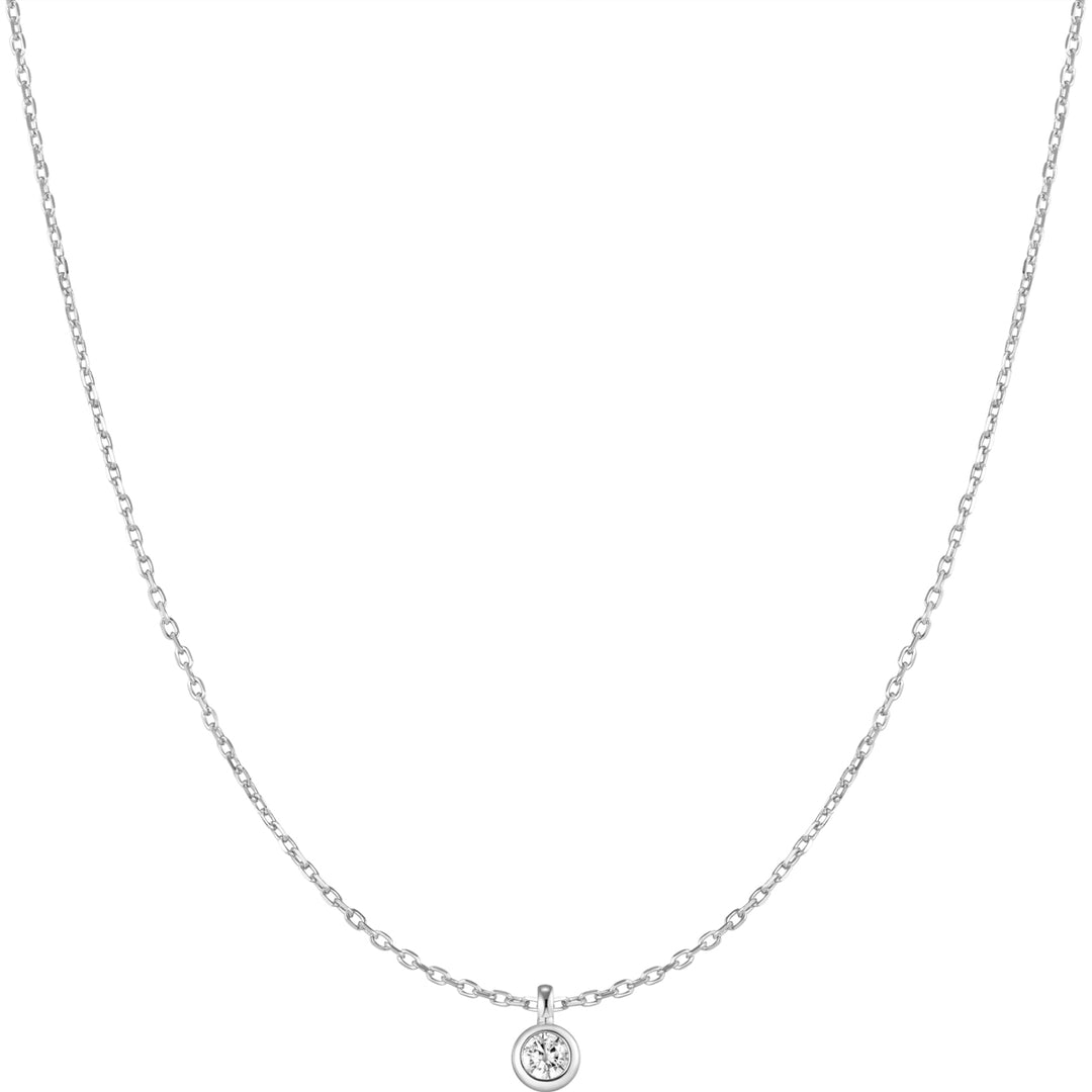 Ania Haie Silver Classic Bezel Set Solitaire Halskette - N075-01H