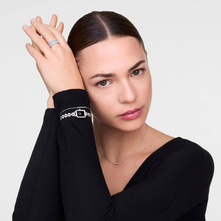 Daniel Wellington Quadro Mini Arch 3-Link Onyx Sunray Silver - DW00100845