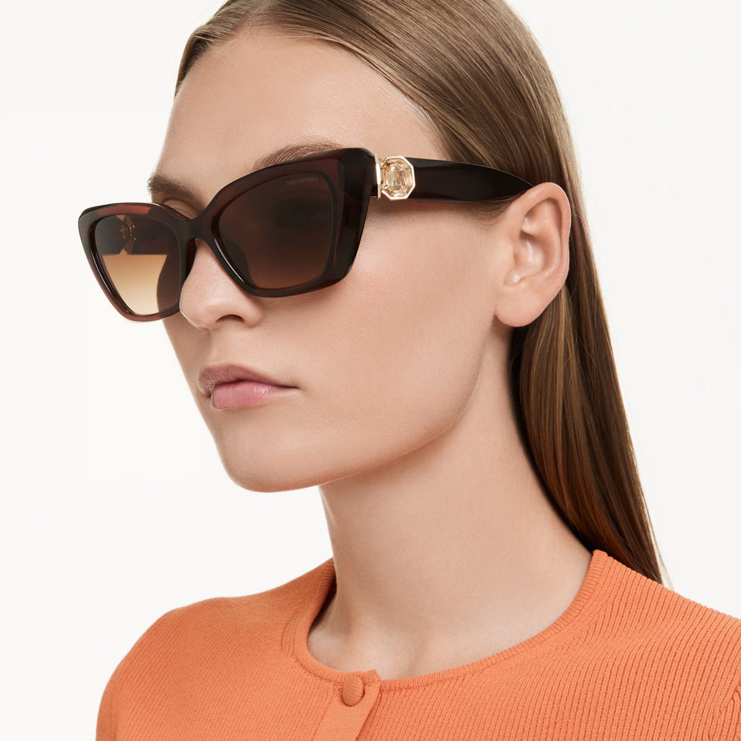 Swarovski Sonnenbrille Cat eye Form Dunkelbraun - 5737923