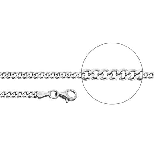 Der Kettenmacher Panzerkette Silber Diamantiert 3mm 55cm - P3-55S