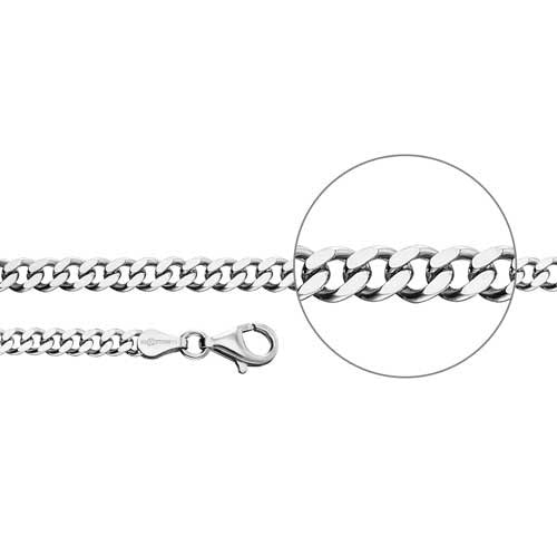 Der Kettenmacher Panzerkette Silber Diamantiert 4mm 50cm - P4-50S
