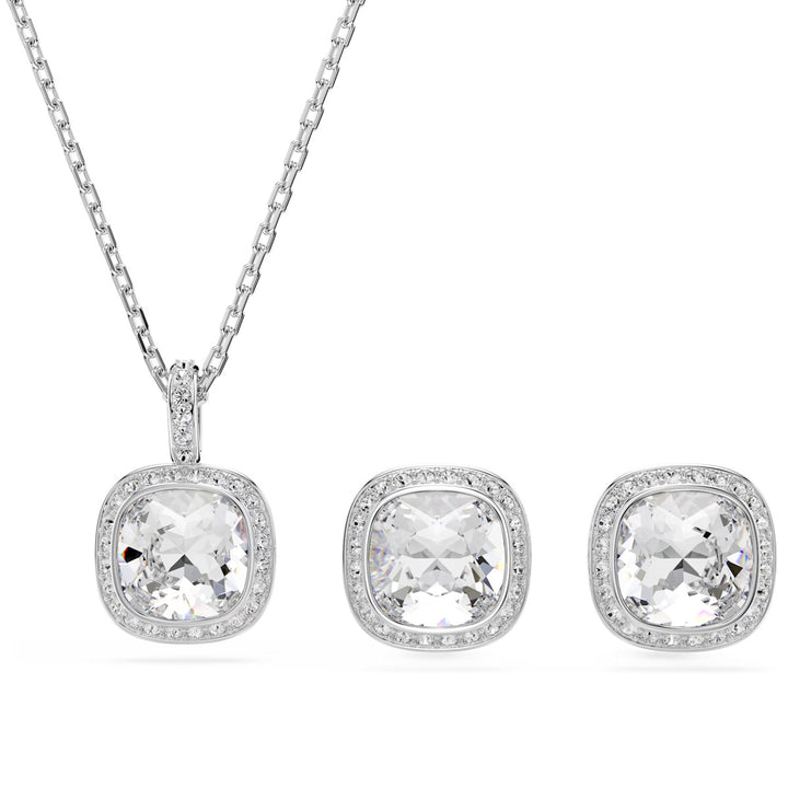 Swarovski Set Una Angelic Taglio Cushion Bianco Placcato rodio - 5754343