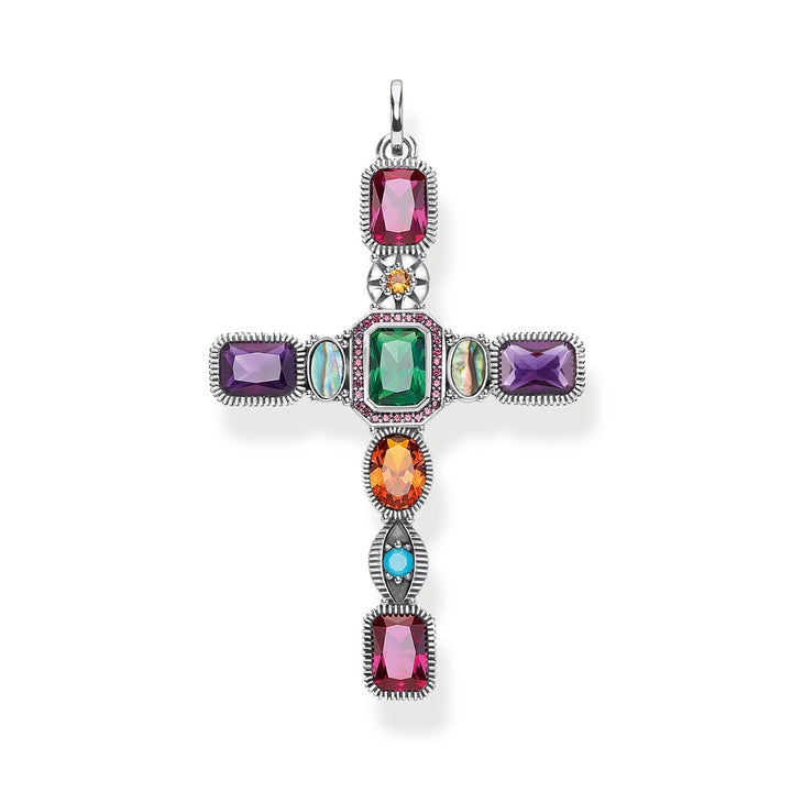 Thomas Sabo Anhänger Kreuz Farbige Steine - PE859-294-7