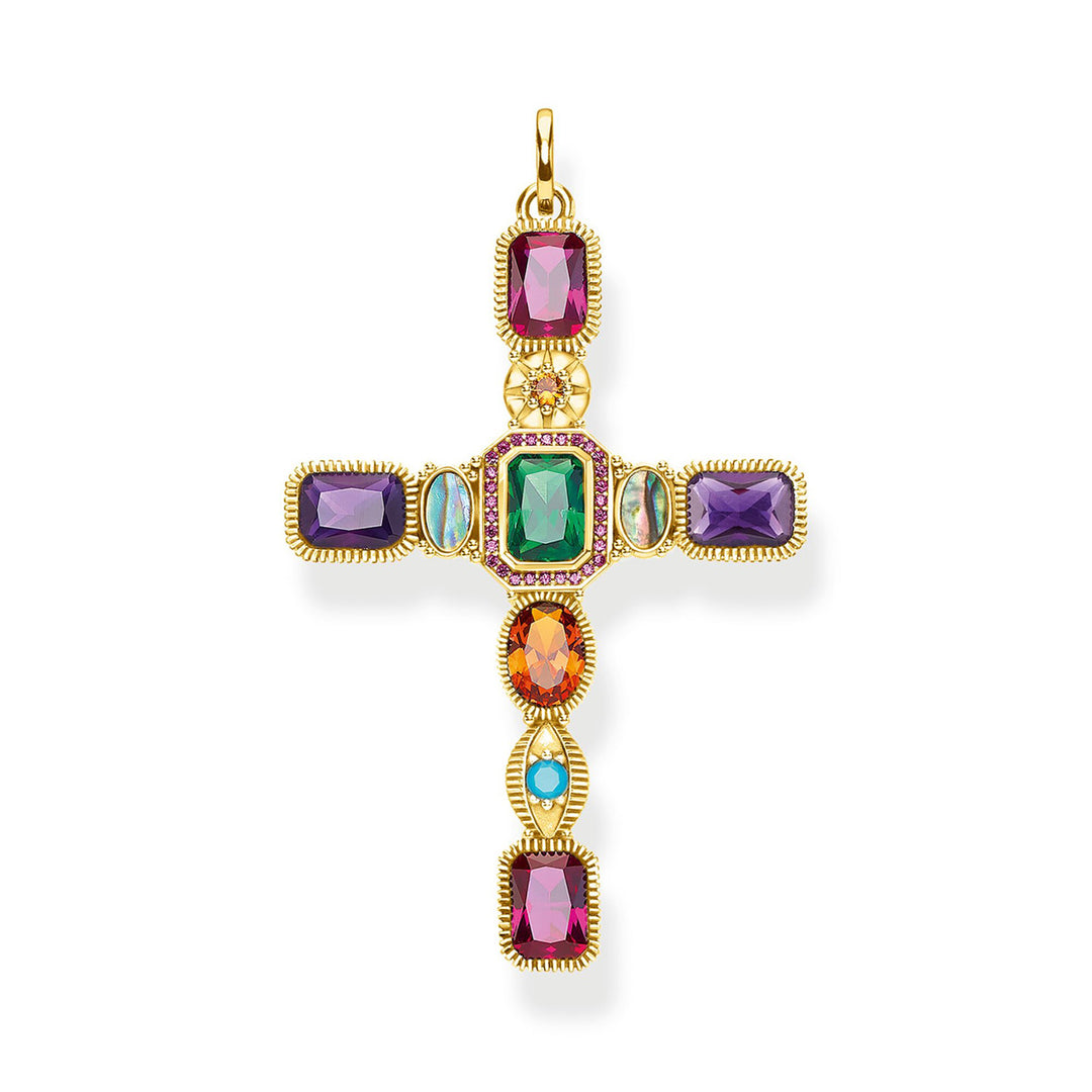 Thomas Sabo Anhänger Kreuz Farbige Steine - PE859-295-7