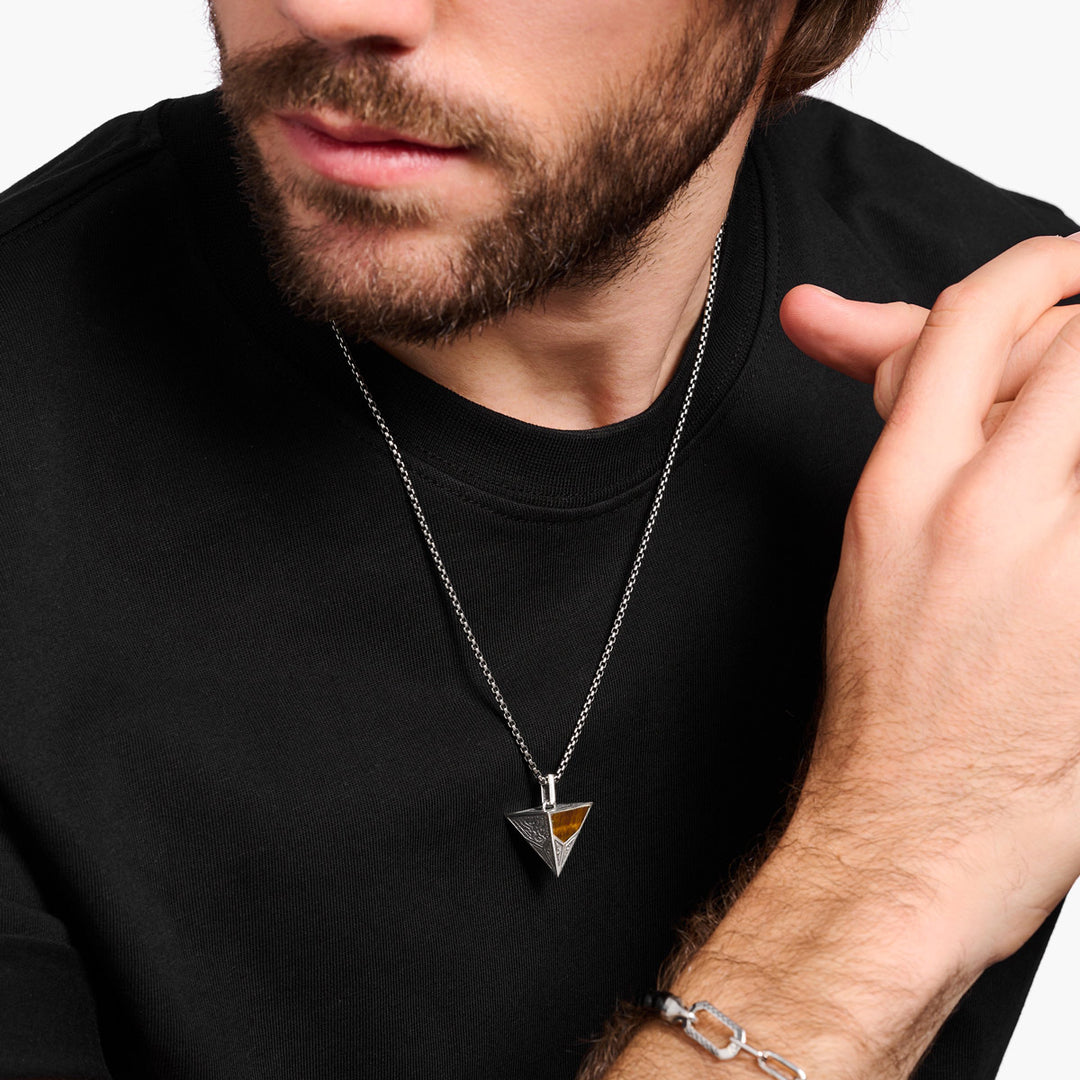 Thomas Sabo Anhänger Pyramide mit Schwarzem Onyx und Tigerauge Silber - PE952-507-7