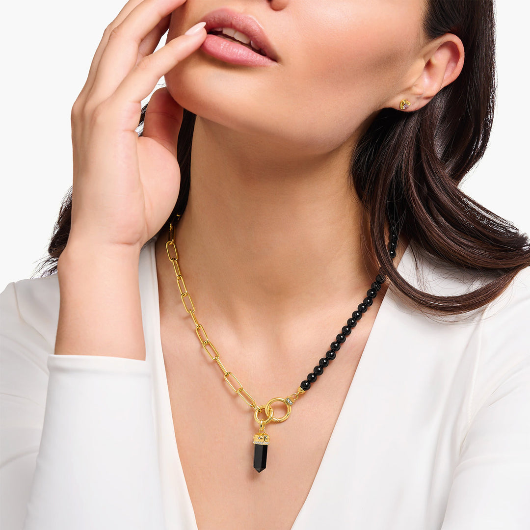 Thomas Sabo Anhänger mit facettiertem Onyx vergoldet - PE955-177-11