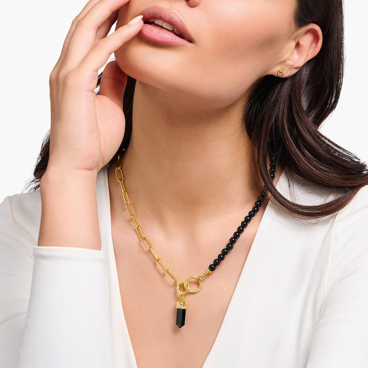 Thomas Sabo Anhänger mit facettiertem Onyx vergoldet - PE955-177-11