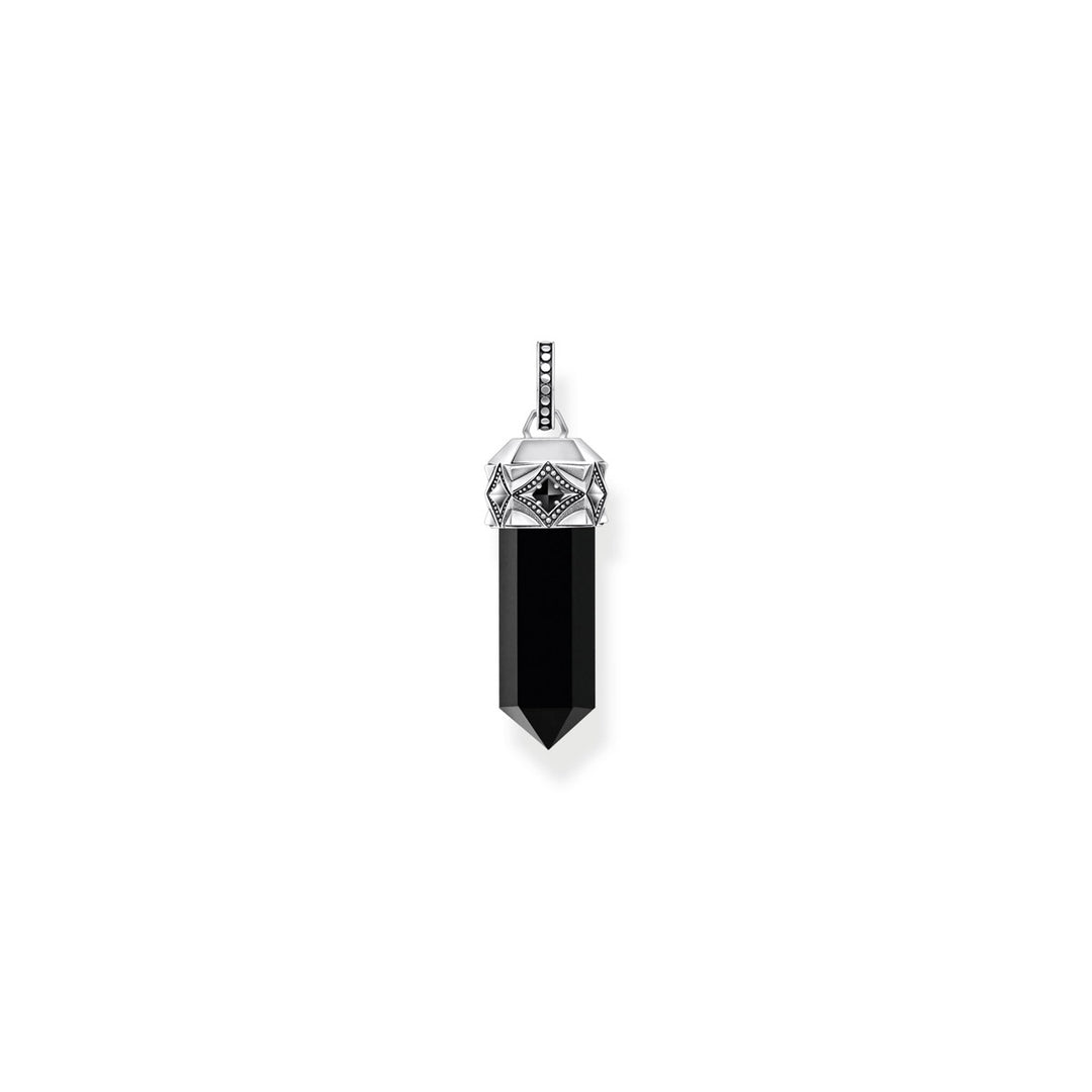 Thomas Sabo Anhänger schwarzer Onyx in Kristallform Silber geschwärzt - PE964-641-11