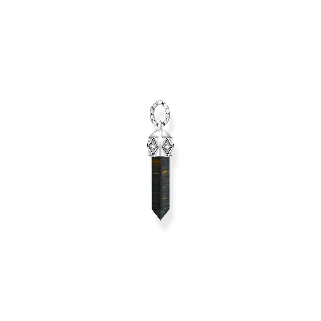 Thomas Sabo Anhänger goldblaues Tigerauge in Kristallform Silber geschwärzt - PE964-950-1