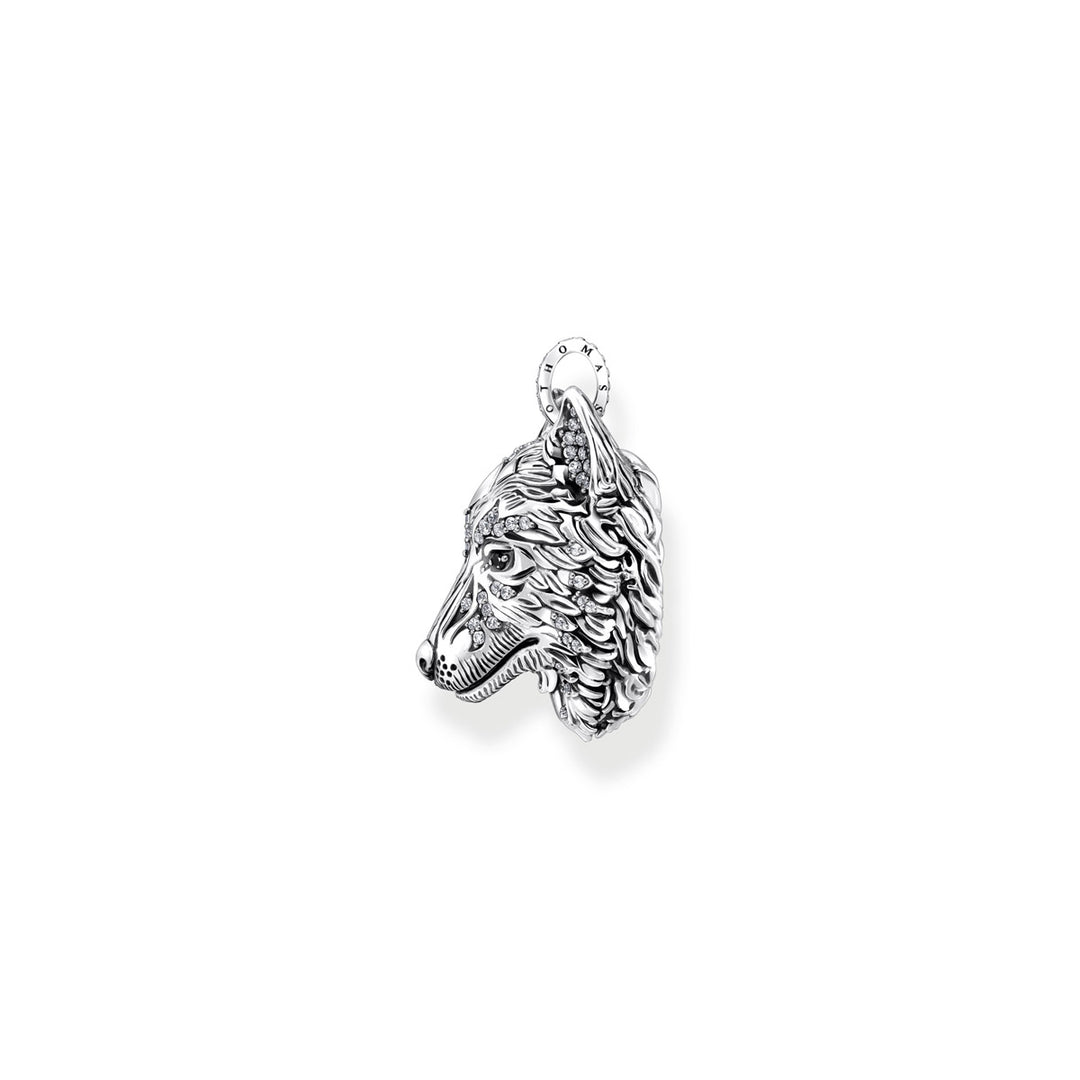 Thomas Sabo Anhänger Wolf Gesicht mit Steinen Silber geschwärzt - PE965-691-21