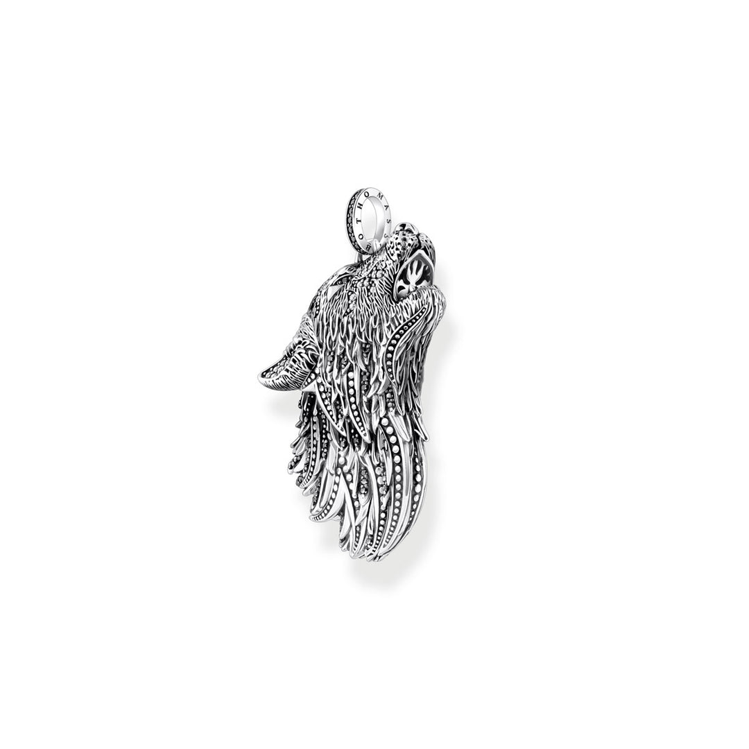 Thomas Sabo Anhänger Wolf Profil mit Steinen Silber geschwärzt - PE966-643-21