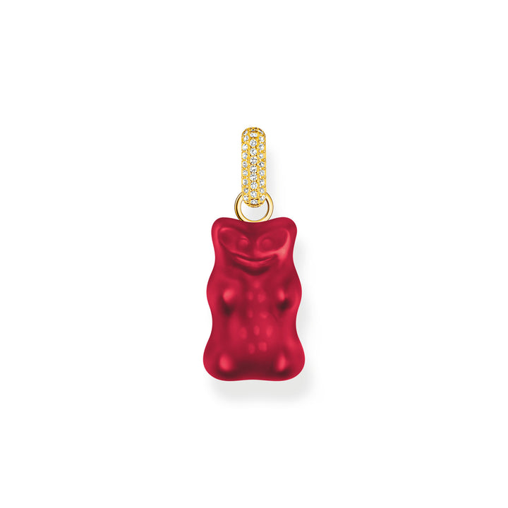 Thomas Sabo Grosser Anhänger roter Goldbären mit Steinen vergoldet - PE967-414-10