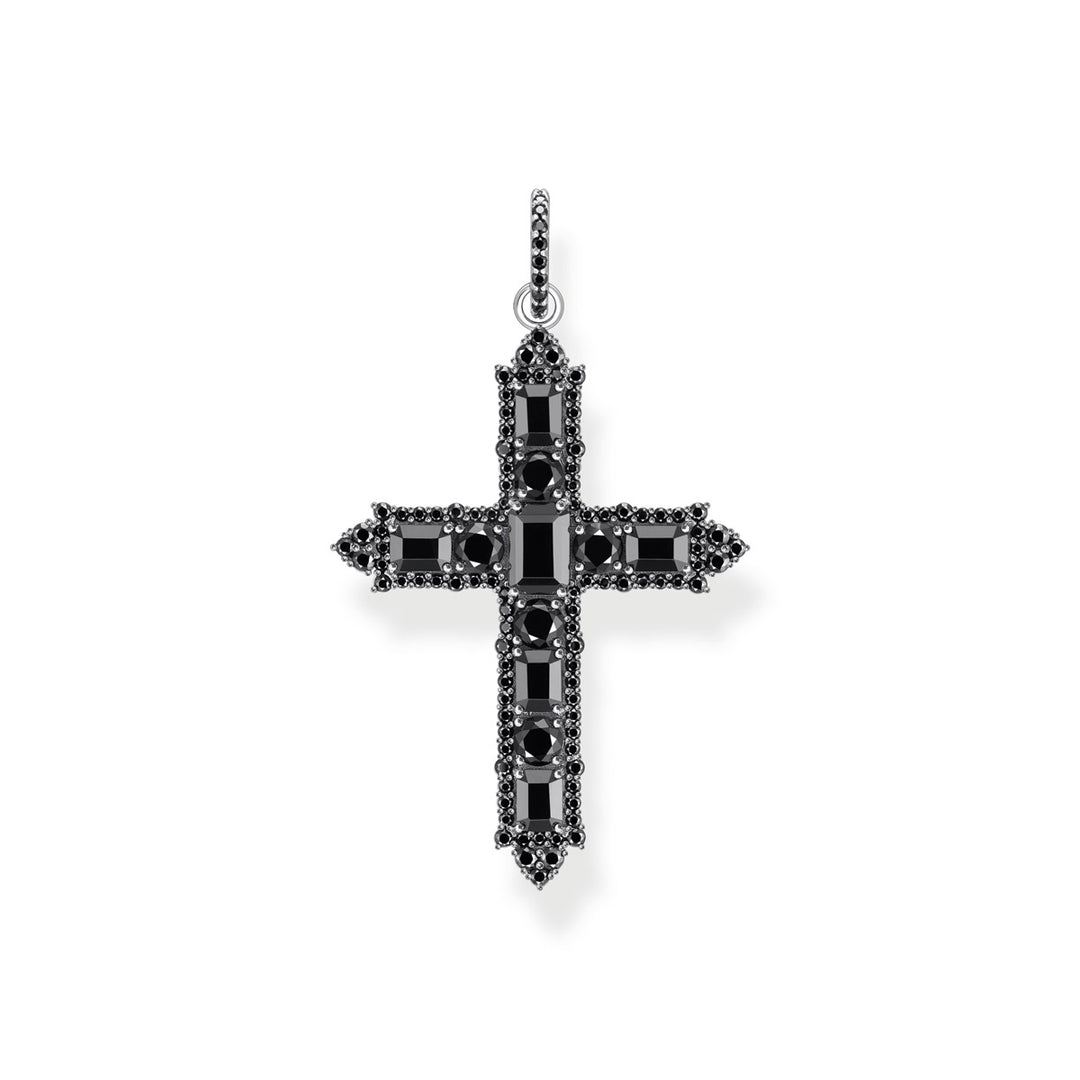 Thomas Sabo Pendentif en argent noirci avec zircon noir - PE970-643-11