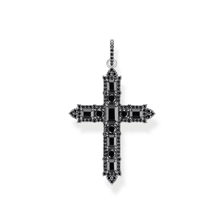 Thomas Sabo Pendentif en argent noirci avec zircon noir - PE970-643-11