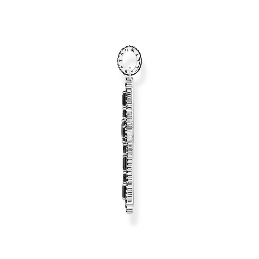 Thomas Sabo Kreuzanhänger mit schwarzen Steinen Silber geschwärzt - PE970-643-11