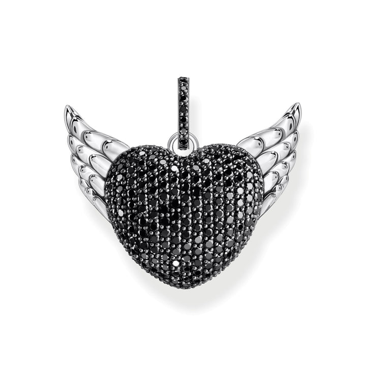 Thomas Sabo Pendentif en argent noirci avec ailes et zircon noir - PE971-643-11