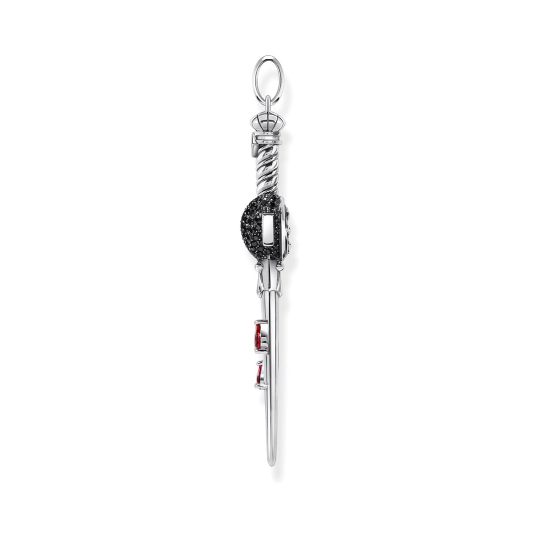 Thomas Sabo Anhänger Schwert mit schwarzen und roten Steinen Silber geschwärzt - PE972-640-11