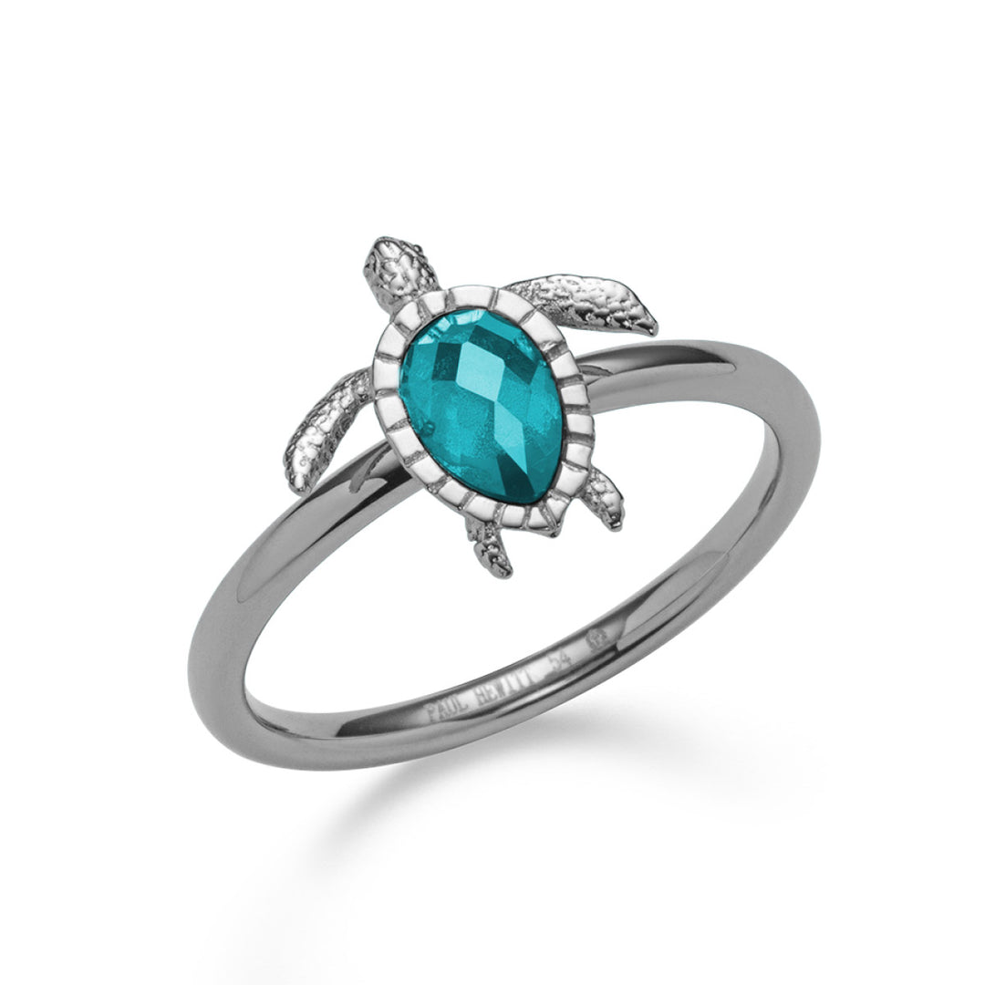 Paul Hewitt Turtle Ring Aquamarine Silber - PH-JE-1255