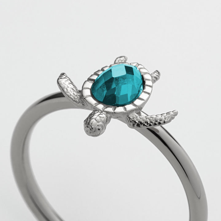 Paul Hewitt Turtle Ring Aquamarine Silber - PH-JE-1255