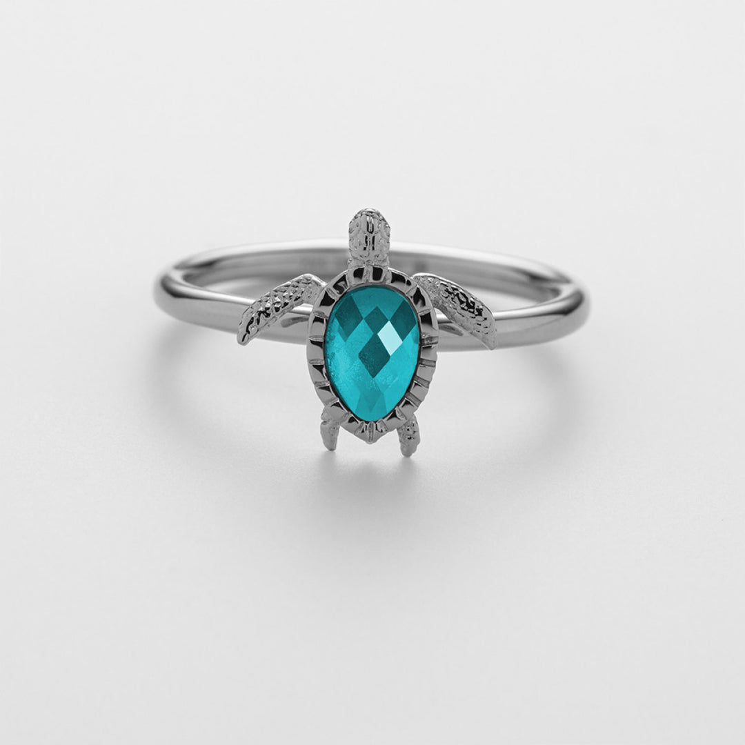 Paul Hewitt Turtle Ring Aquamarine Silber - PH-JE-1255