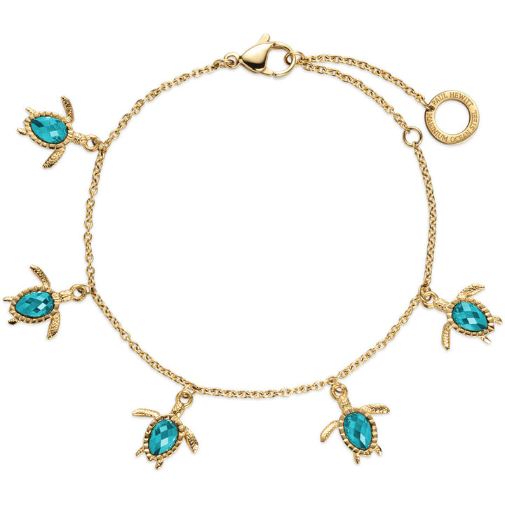 Paul Hewitt Turtle Armkette Aquamarine Gold - PH-JE-1577