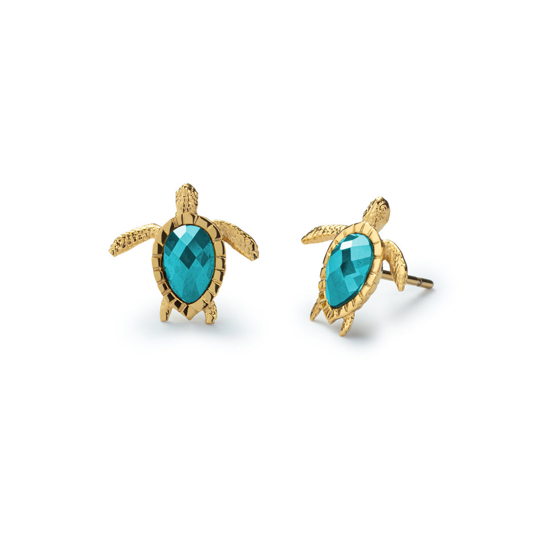 Paul Hewitt Turtle Ohrring Aquamarine Gold - PH-JE-1583