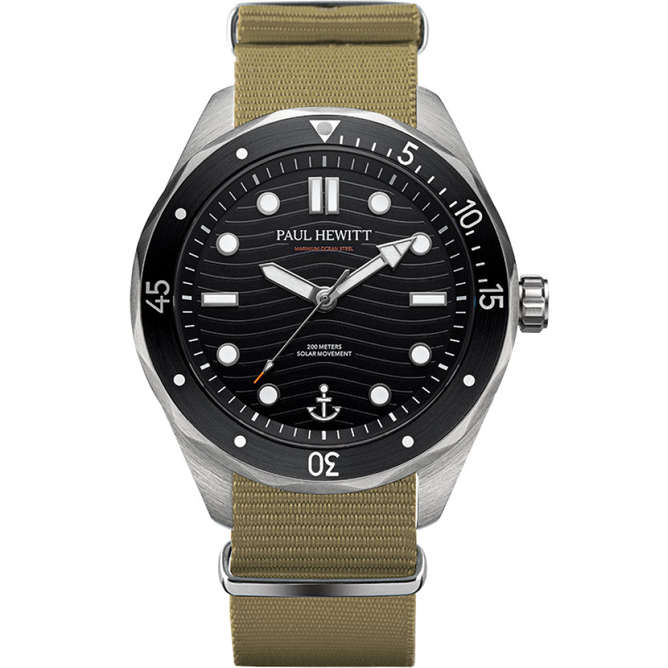 Paul Hewitt Ocean Diver Silber Schwarz Nato Olive - PH-W-0486
