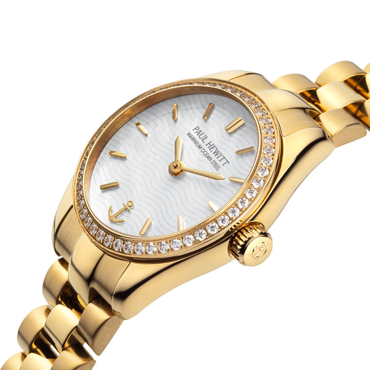 Paul Hewitt Petit Soleil Round Gold Weiss - PH-W-1178