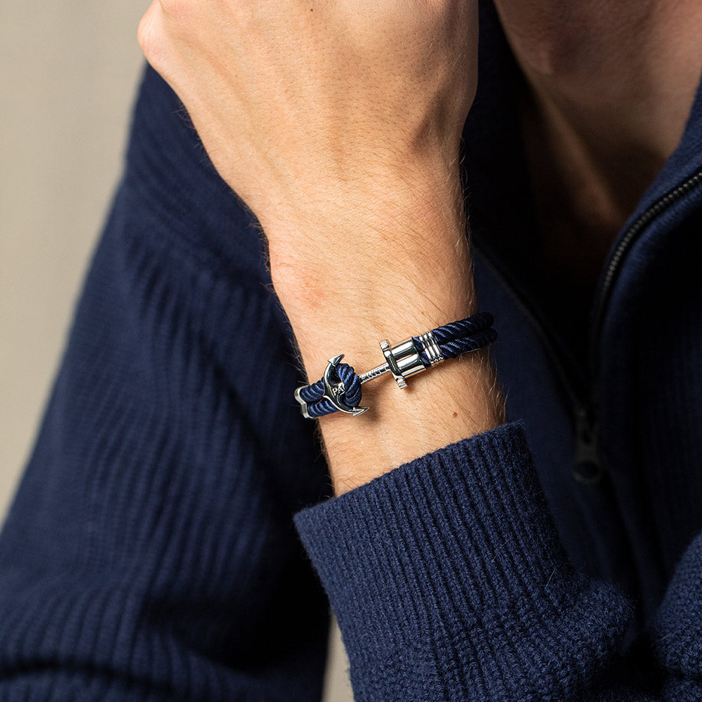 Paul Hewitt PHREP Armband Silber Marineblau