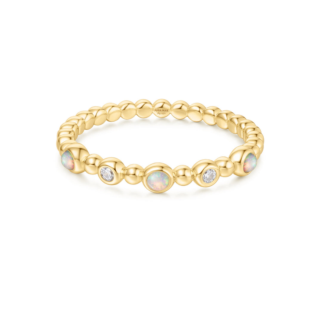 Ania Haie Gold Bezel Kyoto Opal Beaded Ring - R064-05G