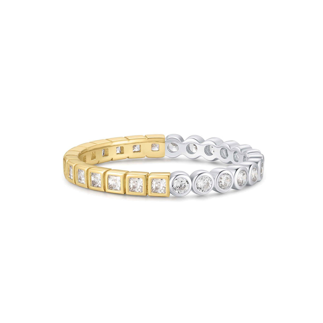 Ania Haie Two Tone Square and Circle Bezel Ring - R066-01T