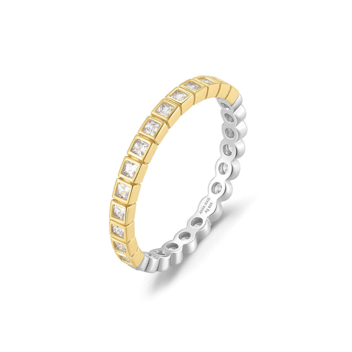 Ania Haie Two Tone Square and Circle Bezel Ring - R066-01T
