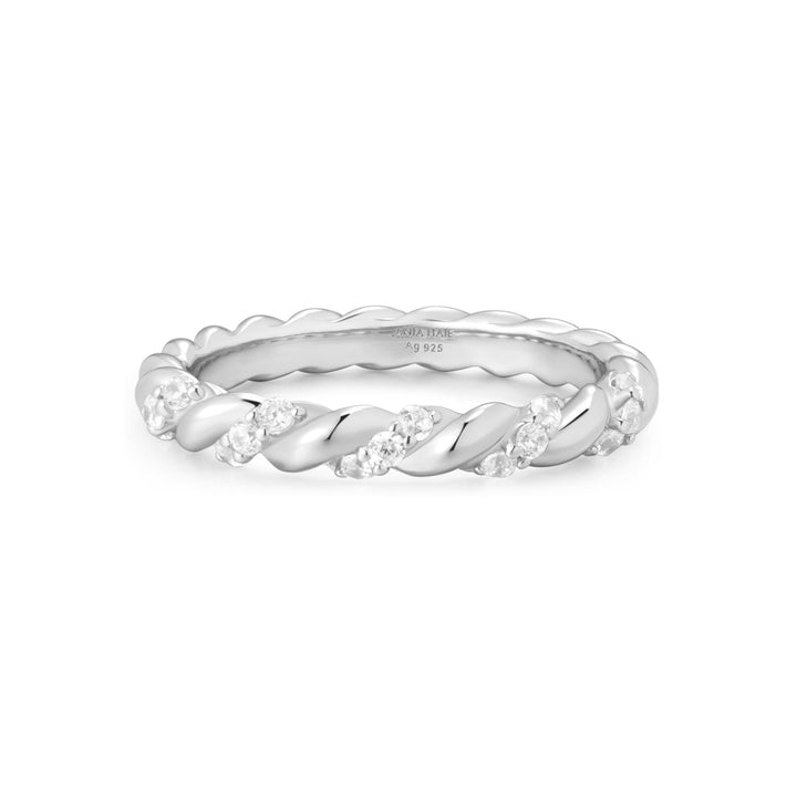 Ania Haie Silver Sparkle Twisted Ring - R075-01H