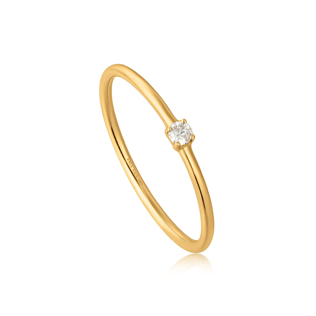 Ania Haie 14kt Gold Solitaire Diamond Ring - RAU001-05YG