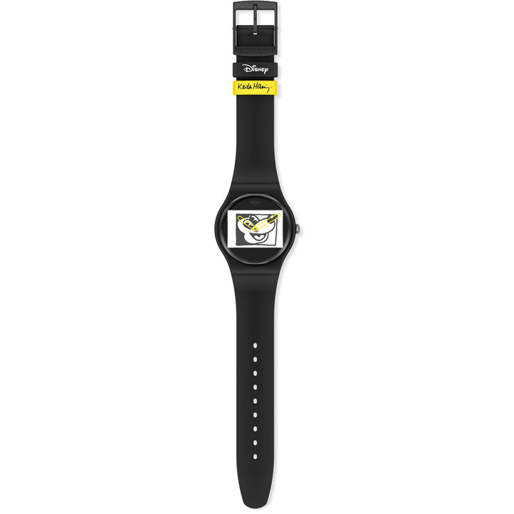 Swatch Mickey Blanc Sur Noir - SUOZ337